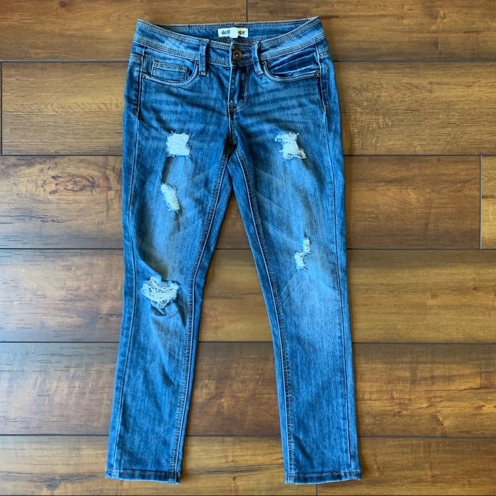 Dollhouse size one distressed blue jeans adorable